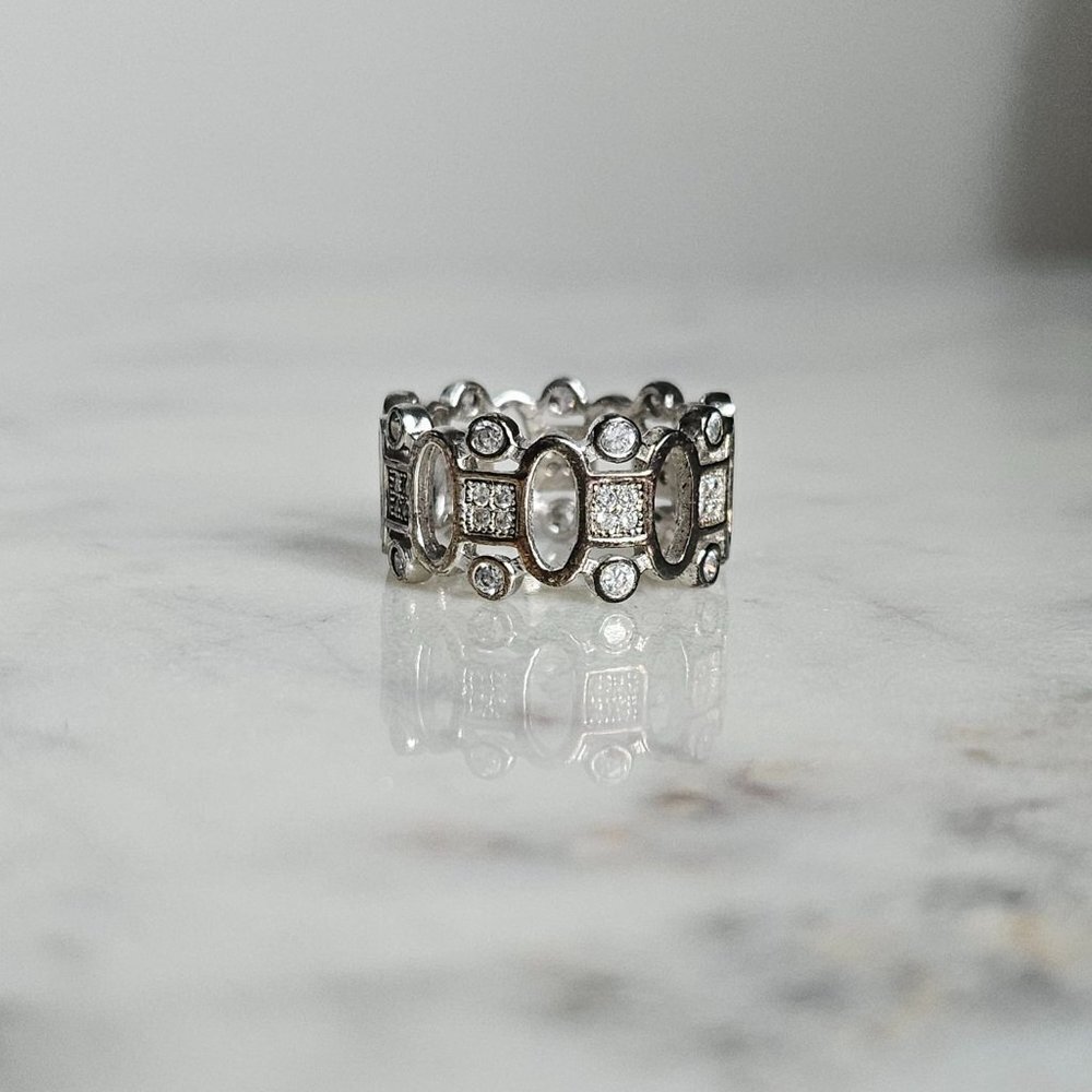 Silver-tone Ring with Rhinestones - Picture 8 of 8